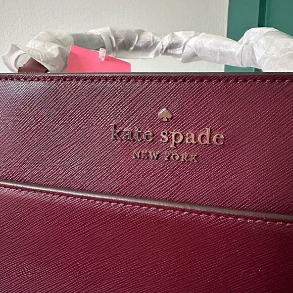 Kate Spade New York Leather Large Satchel Staci in Cherrywood - Picture 3 of 14